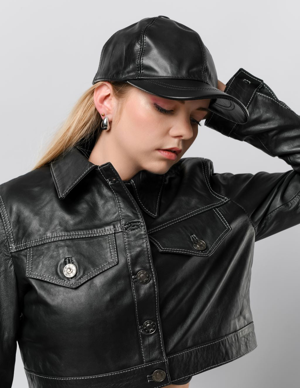 Blouson en cuir noir