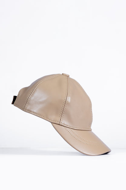 Casquette de baseball grise en cuir