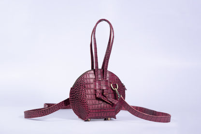 Sac à main mini en cuir style Croco