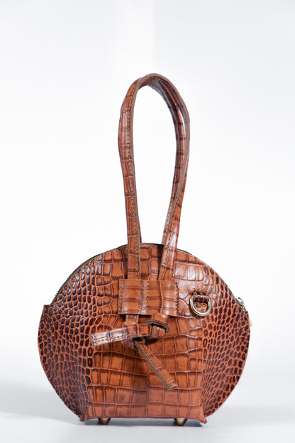 Sac à main mini en cuir style Croco