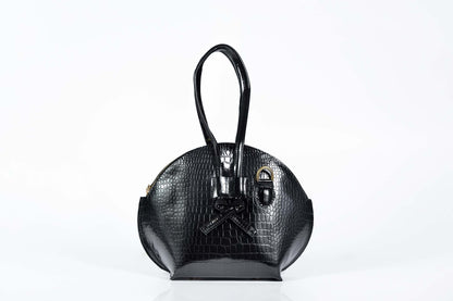 Sac à main moyen en cuir style Croco