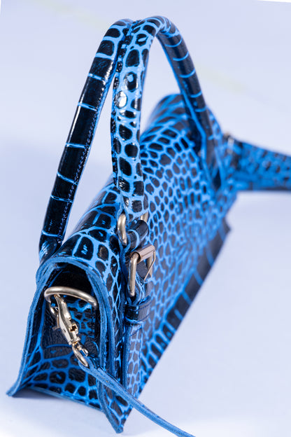 Sac à main mini en cuir style Croco
