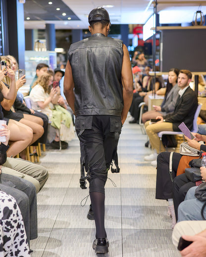 Veste en cuir sans manche