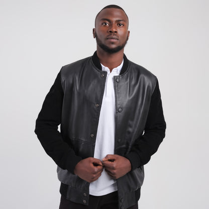 Veste en cuir noire