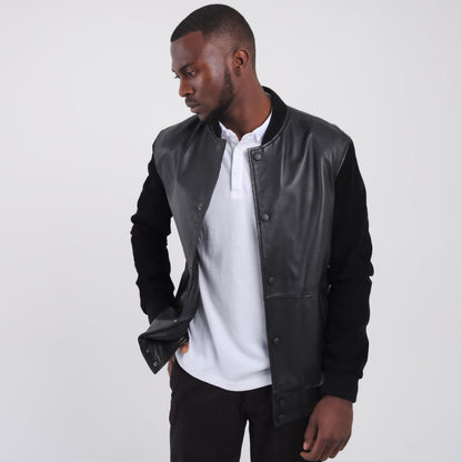 Veste en cuir noire