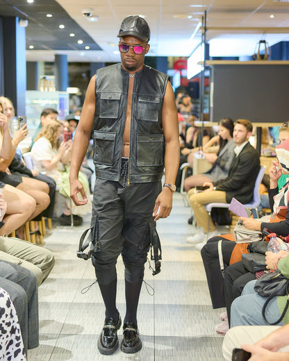 Veste en cuir sans manche